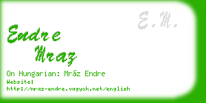 endre mraz business card